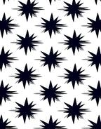 Spiky Starburst Shadowed Black White Rug
