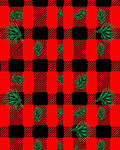 Red Black Buffalo Plaid Palm Fronds Rug