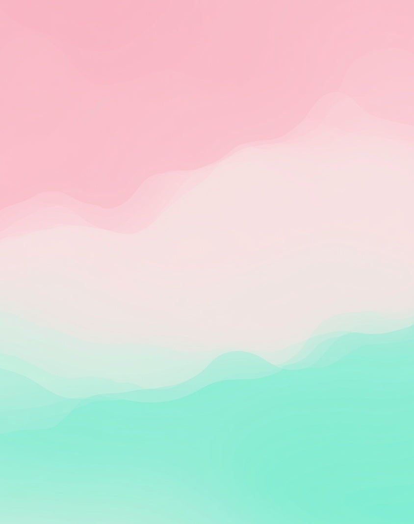 Soft Pink and Teal Wave Rug
