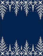 White Pine Needle Snowflake Border Rug