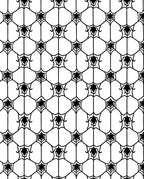 Monochrome Black Spiderweb Hexagon Loom Rug