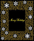 Golden Swirl Snowflake Border Rug