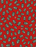 Red Tropical Palm Leaf Scatter Rug
