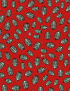 Red Tropical Palm Leaf Scatter Rug