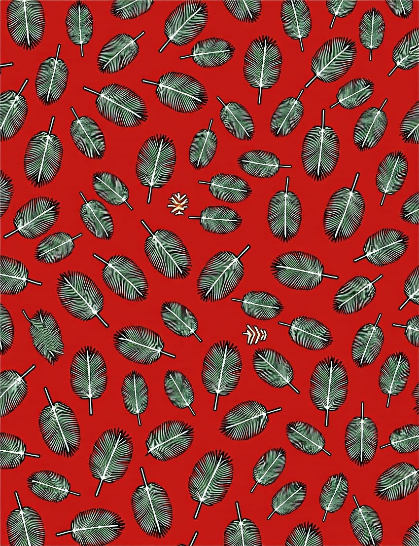 Red Tropical Palm Leaf Scatter Rug