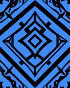 Bold Blue Echoing Diamond Rug