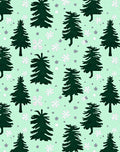 Forest Green Evergreen Snowflake Medley Rug