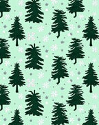 Forest Green Evergreen Snowflake Medley Rug