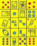Retro Yellow Geometric Shapes Rug