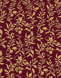 Crimson Gold Vine Scroll Rug