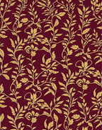 Crimson Gold Vine Scroll Rug