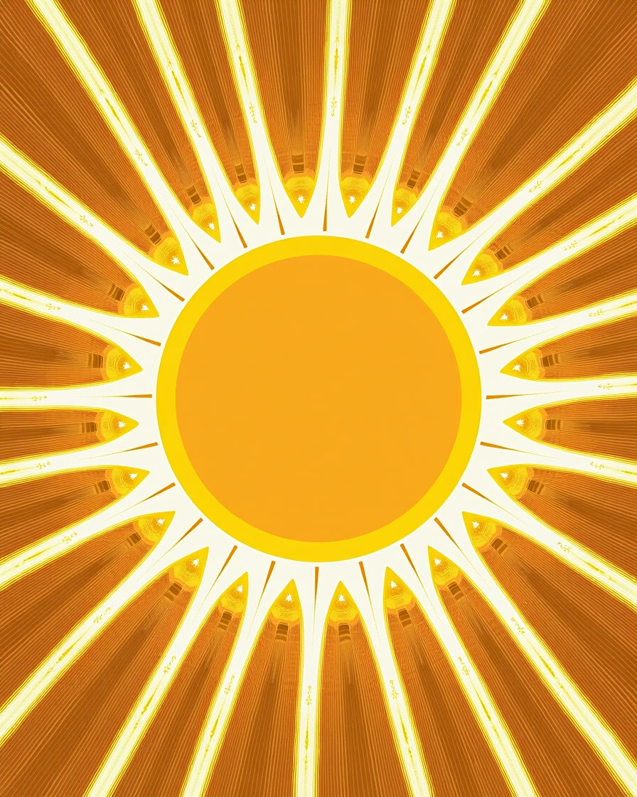 Golden Sunburst Ray Arrangement Rug