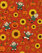 Autumn Gnome Sunflower Pumpkin Patch Rug