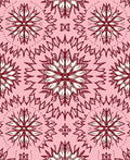 Crimson Floral Medallion Pink Background Rug