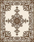 Brown Floral Medallion Lattice Rug