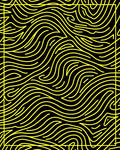 Black Yellow Wavy Lines Abstraction Rug