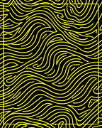 Black Yellow Wavy Lines Abstraction Rug