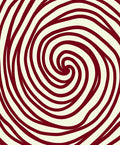 Deep Red Swirl Continuous Line Rug
