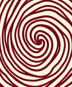 Deep Red Swirl Continuous Line Rug