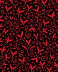 Crimson Vine Swirl Red Dots Rug
