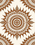 Brown Sunburst Medallion Mandala Rug