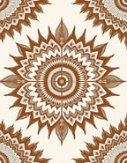 Brown Sunburst Medallion Mandala Rug