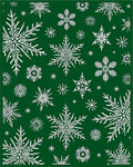 White Snowflake Garland On Forest Green Rug
