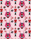 Pink Nutcracker Candy Cane Christmas Rug