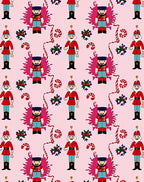 Pink Nutcracker Candy Cane Christmas Rug