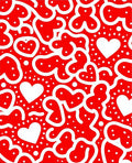 Bold Red White Heart Scatter Rug