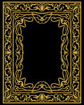 Ornate Gilded Floral Scroll Frame Rug