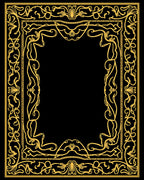 Ornate Gilded Floral Scroll Frame Rug