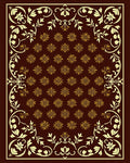 Rich Burgundy Floral Vine Rug