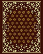 Rich Burgundy Floral Vine Rug