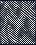 Navy White Geometric Maze Lines Rug