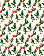 Festive Pine Holly Berry Bow Rug