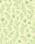 Light Green Botanical Scroll Rug