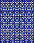Electric Blue White Floral Damask Rug