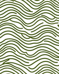 Deep Forest Green Wavy Lines Rug