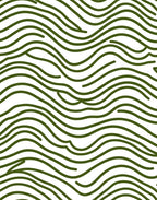 Deep Forest Green Wavy Lines Rug