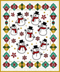 Red Green Gold Snowman Holiday Border Rug