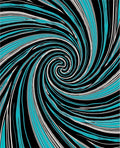 Abstract Turquoise Black Swirl Rug