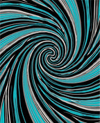 Abstract Turquoise Black Swirl Rug