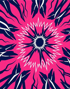 Radiant Floral Burst Pink Navy Rug