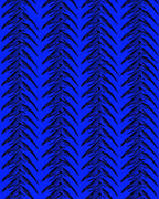Bold Black Palm Frond Geometric Rug