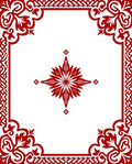 Crimson Ornamental Scrollwork Mandala Rug