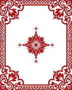 Crimson Ornamental Scrollwork Mandala Rug
