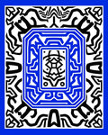 Bold Blue Abstract Geometric Overlay Rug