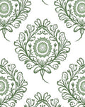 Sage Green Floral Medallion Repeat Rug