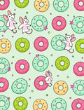 Whimsical Mice With Pink Green Donuts Rug